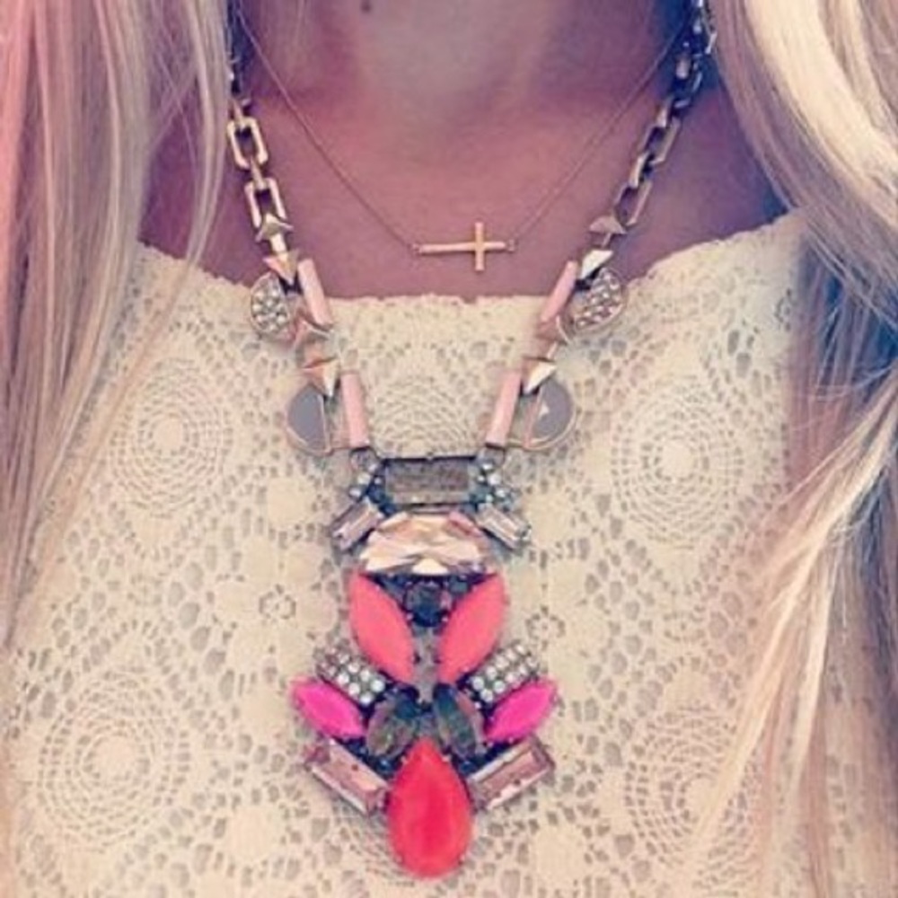 NIB Stella & Dot Pop Geo Pendant Necklace